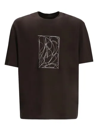 A|X Armani Exchange graphic T-shirt - men - Cotton - L - Brown