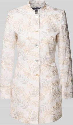 White Label Taillierter Longblazer aus reinem Leinen in Offwhite, Größe 36