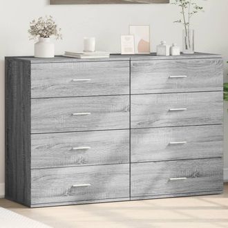 Berkfield Home Sideboards 2 pcs Grey Sonoma 60x39x80 cm Engineered Wood | Size: 60 x 39 x 80 cm