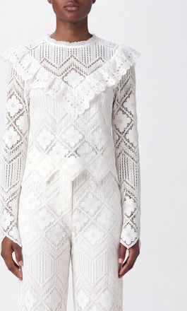 Self Portrait Top in pizzo con rouches