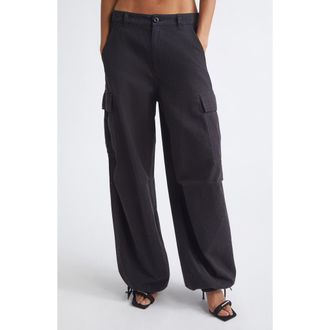 Alexander Wang Crystal Embellished Cargo Pants in Washed Jet Black at Nordstrom, Size 10