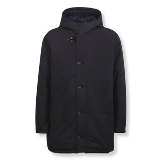 Fay Down-Padded Gabardine Caban - male - Fay - Down Jackets - Blue - L - Jackets