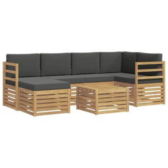 vidaXL Conjunto De Sof&aacute;s De Exterior 7 Pcs Blanco Y Antracita Vidaxl