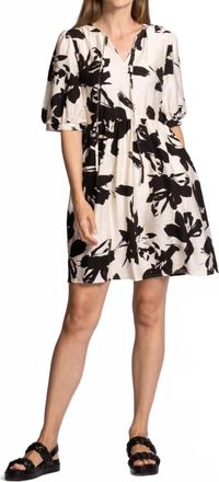 Pink Martini Womens Shadow Floral Mini Dress In Black And Ivory