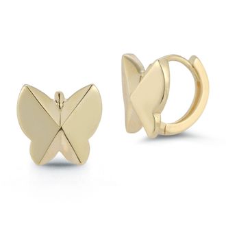Ember Fine Jewelry 14K Gold Geometric Butterfly Huggies
