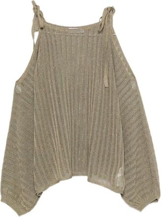 Jijil Maglia In Filo Verde Laminato - Dames - Blouses - Groen - XS - Overhemden