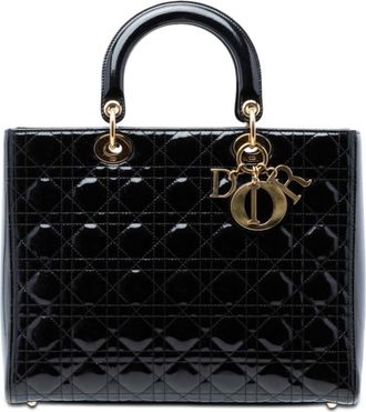 Dior Pre-owned Dior Large Patent Cannage Lady Dior Ladies PZKTJSX90QAYIZPZ