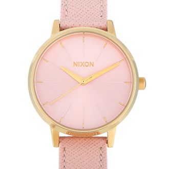 Nixon Kensignton Leather Gold-Toned Stainless Steel Pale Pink 37 mm Ladies Watch A1082813