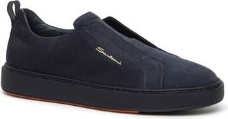 Santoni Victory Slip-On Sneaker in Blue at Nordstrom, Size 10.5