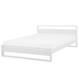 Beliani Cama De Madera De Pino Blanca 180 X 200 Cm Con Cabecero De Estilo Retro Giulia