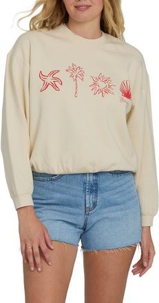 Billabong Treasure Cay Graphic Sweatshirt in White Cap at Nordstrom, Size X-Large