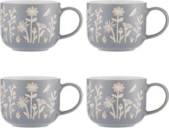 Mason Cash Mason Cash Set Of 4 In The Meadow Blue Daisy Mugs