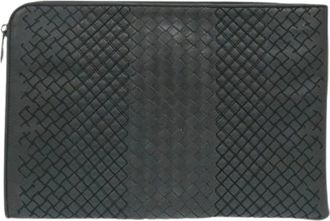 Bottega Veneta Pre-owned Clutches, female, Gray, Size: ONE SIZE Pre-owned Woven Clutch