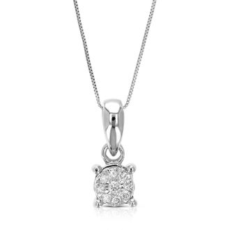 Vir Jewels 1/14 cttw Lab Grown Diamond Composite Pendant Necklace in Sterling Silver with Chain For Women