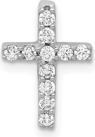 Diamond2Deal 14K White Gold Lab Grown Diamond Cross Pendant (0.19ct, VS, G-H)