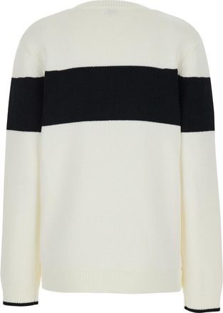 Toteme Striped Cotton Blend Sweater - White