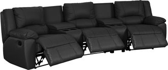 Vente-Unique Sof&aacute; relax 3 plazas de piel AROMA - Negro