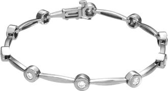 Diamond2Deal 14k White Gold 1 CTW Lab-Grown Diamond Line Bracelet 7