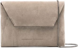 Brunello Cucinelli Suède clutch - Grijs