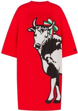 Moschino Heavy cotton oversize dress Archive - Dames - Korte kleedjes - Veelkleurig - M - Katoen - Kleedjes