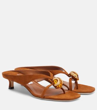 Jimmy Choo London Emeri embellished suede sandals