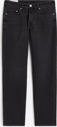H&M Straight Regular Jeans - Schwarz