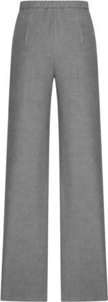 Max Mara Denaro Wijde Broek - Dames - Wijde Broeken - Grijs - L - Wol - Broeken