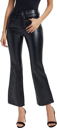 Good American Good Legs Crop Faux Leather Mini Bootcut Pants in Black001 at Nordstrom Rack, Size 10