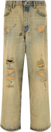 Kenzo Turn Up Wide Fit Jeans - Heren - Regular Fit Jeans - Geel - W30 - Katoen - Jeans
