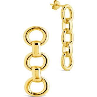 Sterling Forever Frankie Chain Linear Drop Earrings in Gold at Nordstrom Rack