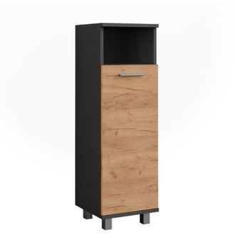 Vicco Armario Mediano Ilias, Antracita/roble Dorado, 30.2 X 190 Cm Con 2 Puertas