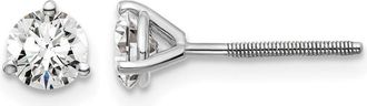 Diamond2Deal 14k White Gold 3/4 ct Round Lab Grown Diamond Stud Earrings Screw Back VS Clarity, D-E Color