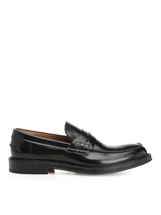 Corvari Black Brushed Leather Penny Loafer