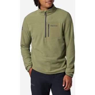 Marmot AirFleece Half Zip Pullover in Olive Grove at Nordstrom, Size X-Large