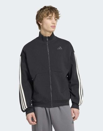 adidas adidas kit - Top sportivo con 3 strisce nero/bianco sporco