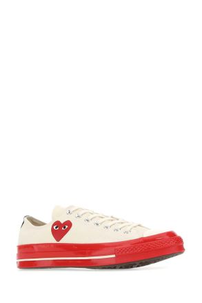 Comme Des Gar&ccedil;ons Unisex Ivory Canvas Comme Des Gar&atilde;&sect;ons X Converse Sneakers White