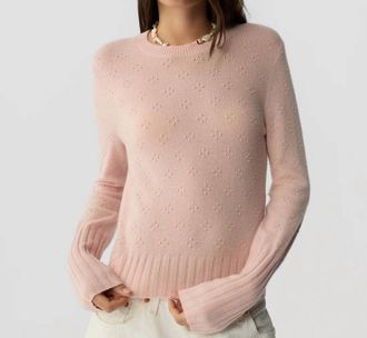 Guest In Residence Compass Shrunken Crew Sweater In Powder Pink