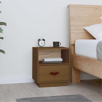 vidaXL Comodino Marrone Ambrato 40x34x45 Cm In Legno Massello Di Pino - Vidaxl