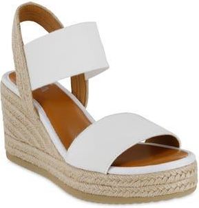 Mia Brittni Espadrille Wedge Sandal in White Elas at Nordstrom Rack, Size 8.5