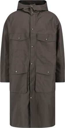 Christophe Lemaire Brown Long Straight Utilitarian Hooded Jacket