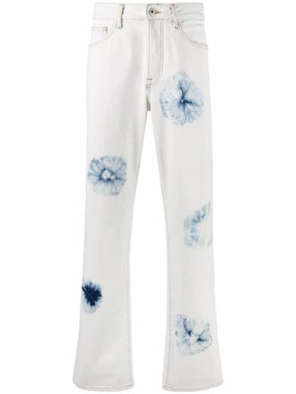 Marcelo Burlon tie-dye straight-leg jeans - men - Cotton/Polyester/Cotton/Polyester - 32 - White
