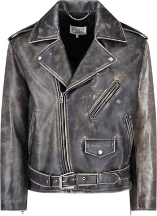 Maison Margiela Giacca In Pelle Usured