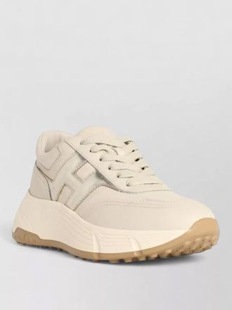 Hogan hi-fi leather sneakers contrast rubber sole