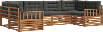 vidaXL Conjunto De Sof&aacute;s De Exterior 6 Uds. Natural Y Antracita Vidaxl