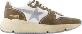 Golden Goose Low-Top Sneakers with Brown Suede Panelling