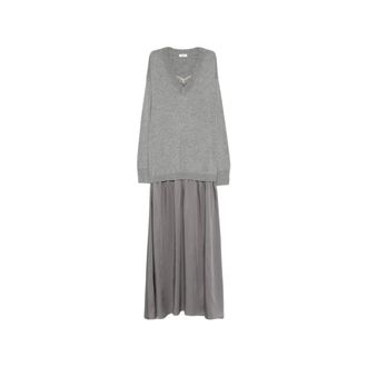 Liu Jo Knitted Dress - female - Liu Jo - Knitted Dresses - Gray - XS - Dresses