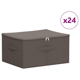 vidaXL Caja De Almacenamiento 24 Pcs Gris 43 X 34 X 23 Cm Vidaxl