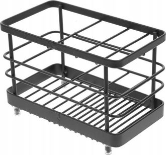 OEM Soporte Cepillo Dientes Pasta Metal Negro Ba&ntilde;o
