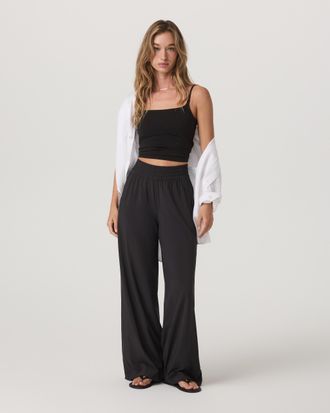 Vuori Clothing Villa Wideleg Pants - Long | Black | XS, Size Extra Small