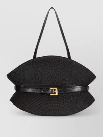 Balmain shoulder bag top handle woven leather